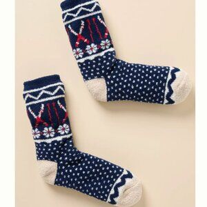 ANTHROPOLOGIE Sherpa Cozy Socks Ski Slipper Winter Sock OS